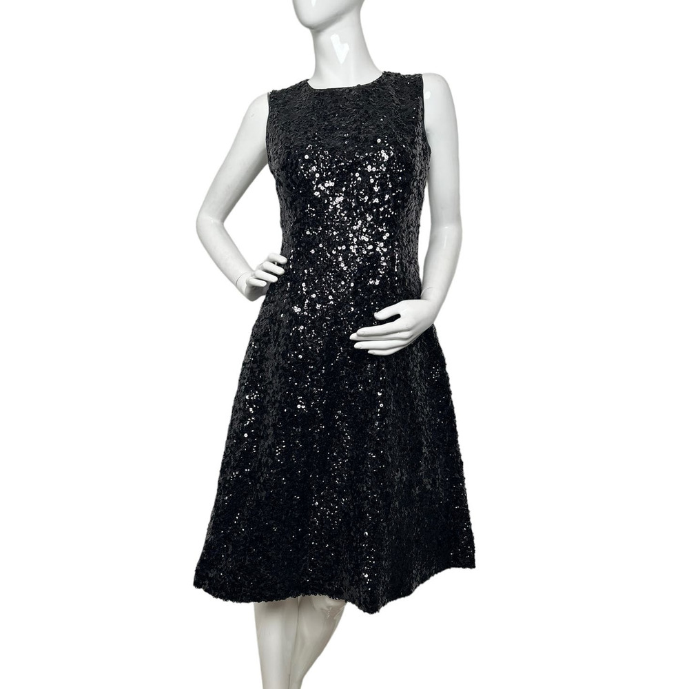 Kate Spade Sequin Fit-and-flare Cocktail night out Dress Black Size 4